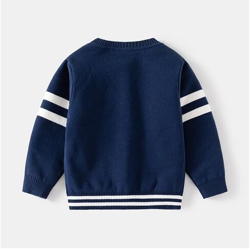 Toddler Boys V-Neck Cartoon Embroidery Button-up Cardigan Cute Fall Winter Long Sleeve Warm Jacket Outerwear in Saudi Arabia