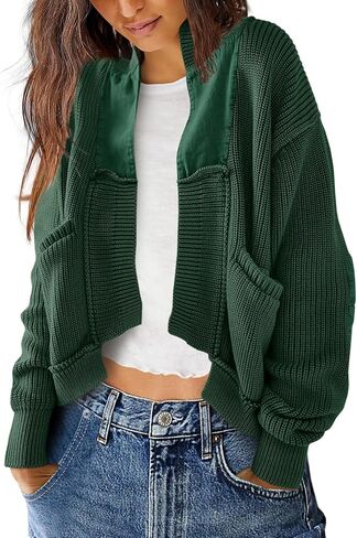 SENSERISE Womens Cardigan Sweaters Cable Knit Sweater Open Front Long Sleeve Chunky Cardigan Outerwear Coats in Kuwait