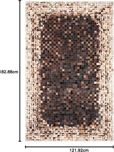 SAFAVIEH Studio Leather Collection 8' x 10' Beige/Brown STL803B Handmade Mid-Century Modern Leather Area Rug in Saudi Arabia