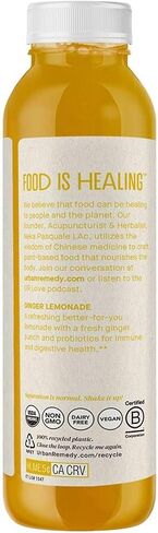 Urban Remedy Organic Ginger Lemonade, Low Glycemic Lemon Drink with Probiotics & Vitamin C, Immune & Digestive Support, Vegan, Gluten-Free, Non-GMO, 12 fl oz in Saudi Arabia
