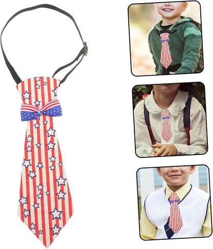Homoyoyo American American Necktie for Independence Day Easy Wear Cosplay ملحق للرجال والسيدات in Saudi Arabia