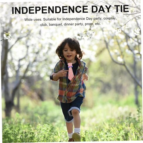 Homoyoyo American American Necktie for Independence Day Easy Wear Cosplay ملحق للرجال والسيدات in Saudi Arabia