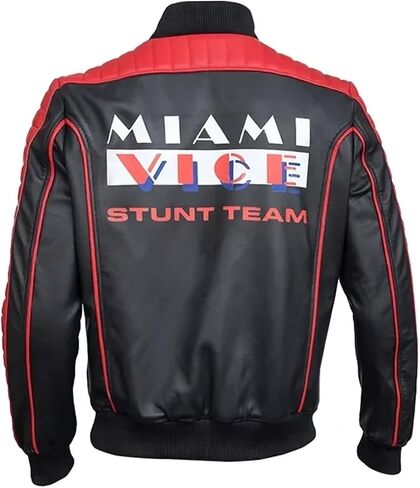 Miami The Vice Mens Stunt Ryan Team Gosling Fall Costume Guy Black Leather Jacket in Saudi Arabia