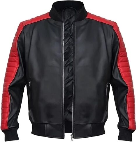 Miami The Vice Mens Stunt Ryan Team Gosling Fall Costume Guy Black Leather Jacket in Saudi Arabia
