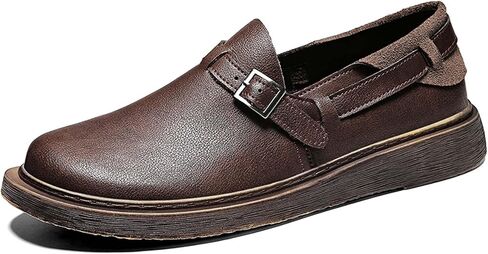 Men's Loafers Vintage Buckle Business Casual Shoes Formal Wedding Party Office Work Suit Party Leather Shoes, Black, Brown, Yellow in Saudi Arabia