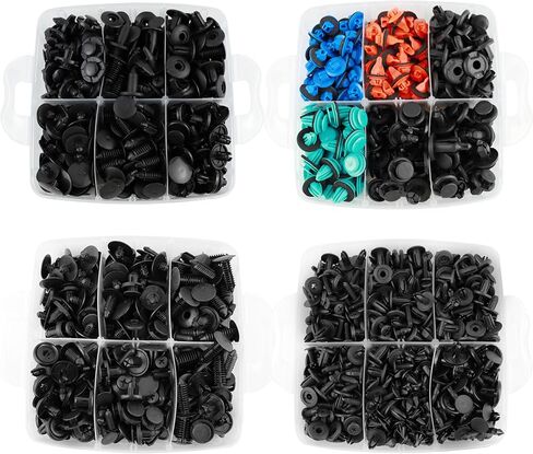 Car Push Retainer Clips 1430PCS Auto Fasteners Assortment-47 Most Popular Sizes Nylon Bumper Fender Rivets with 15 Cable Ties and Blue Fastener Remover for Ford GM Toyota Honda Chrysler Benz Nissan in Kuwait