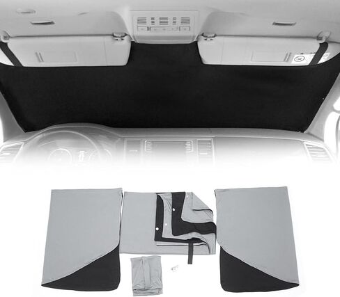 OMAC Magnetic Window Stratings حماية الأشعة فوق البنفسجية لـ Ford Transit 2015-2024 Gray Black 3 PCS in Kuwait