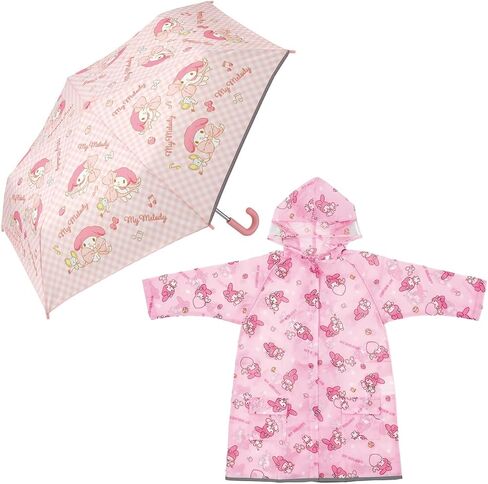 Skater MY MELODY Character Rain Jacket for 43"-49" Height and Folding Umbrella 37" Set for Girls 5-7 Years Old Pink [from Japan] in Saudi Arabia