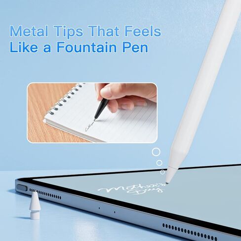 Replacement Pencil Tips for Apple Pencil Pro,Pencil Pro Tips fit for Apple 2nd 1st Gen USB-C,and Logitech Crayon Digital Pencil,Needle Pencil Tips with Case,Noiseless IPad Pro Pencil Sets(4B&2B) White in Saudi Arabia