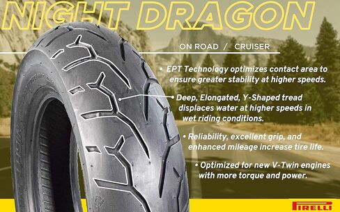Pirelli Night Dragon Cruiser Motorcycle Tire 130/90B16 M/C 73H Front 130/90-16 in Saudi Arabia