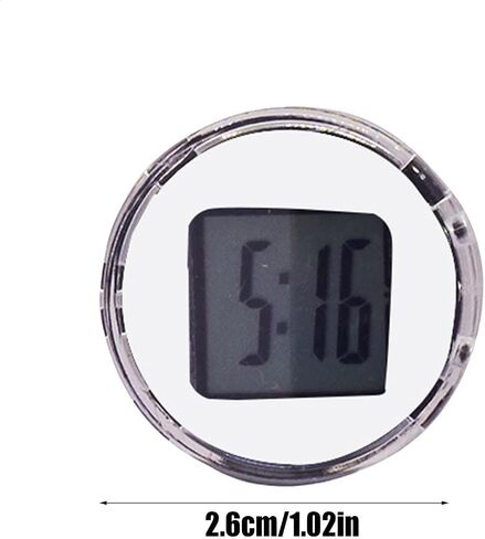 Digital Car Clock Small Vent Watch, Stick Clock, Adhesive Dashboard Decoration, Waterproof Automotive Watch for Home and Cycle, 1.02x1.02x0.39 inches in Saudi Arabia