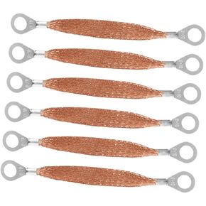 Cabilock 6Pcs Automotive Ground Strap Kit High Conductivity Copper Vehicle Grounding Cable for Exhaust System Radiator Easy Installation Durable Flat Braided Design Secure in Kuwait