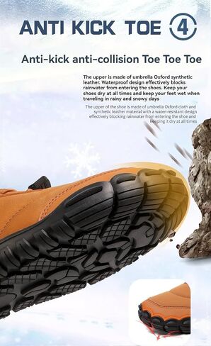 Winter Hike Barefoot Boots Women Men Minimalist Warm Snow Fur Boots Wide Toe Box Zero Drop Ankle Boot Waterproof Slip On Walking Trail Running Sneakers in Saudi Arabia