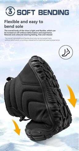 Winter Hike Barefoot Boots Women Men Minimalist Warm Snow Fur Boots Wide Toe Box Zero Drop Ankle Boot Waterproof Slip On Walking Trail Running Sneakers in Saudi Arabia