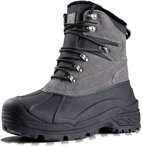 FREE SOLDIER Mens Snow Winter Boots for Men Warm Fleece Lining Winter Ski Shoes Waterproof Insulated Booties in Saudi Arabia