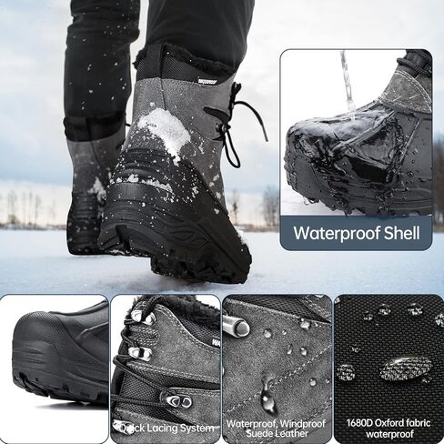 FREE SOLDIER Mens Snow Winter Boots for Men Warm Fleece Lining Winter Ski Shoes Waterproof Insulated Booties in Saudi Arabia