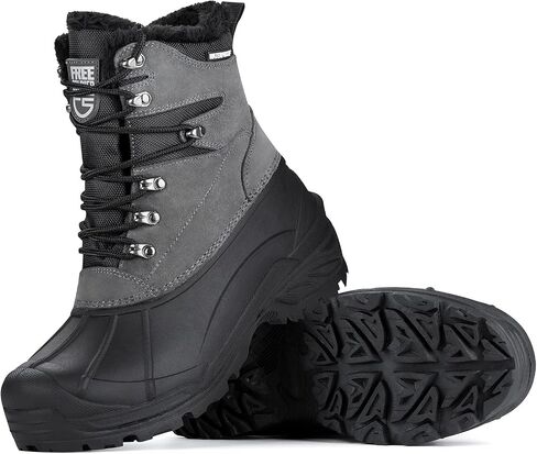 FREE SOLDIER Mens Snow Winter Boots for Men Warm Fleece Lining Winter Ski Shoes Waterproof Insulated Booties in Saudi Arabia