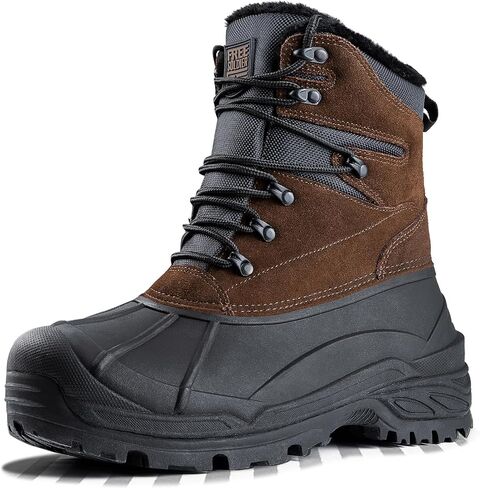 FREE SOLDIER Mens Snow Winter Boots for Men Warm Fleece Lining Winter Ski Shoes Waterproof Insulated Booties in Saudi Arabia