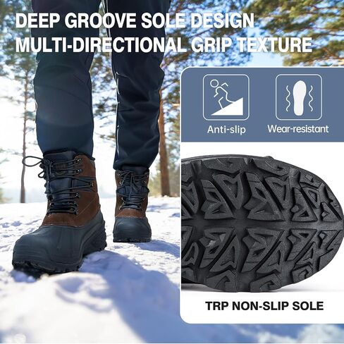 FREE SOLDIER Mens Snow Winter Boots for Men Warm Fleece Lining Winter Ski Shoes Waterproof Insulated Booties in Saudi Arabia