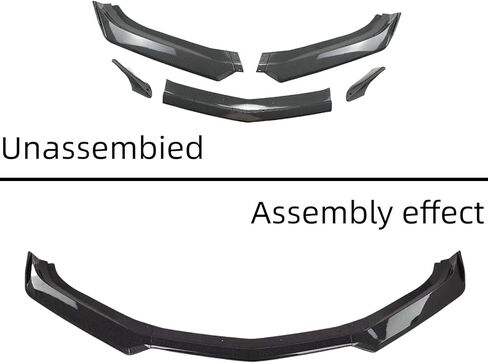 Front Bumper Lip Splitter Spoiler Glossy Black 5Pcs Compatible with Camaro SS 2016-2024 / LS LT RS 2019-2024 in Kuwait
