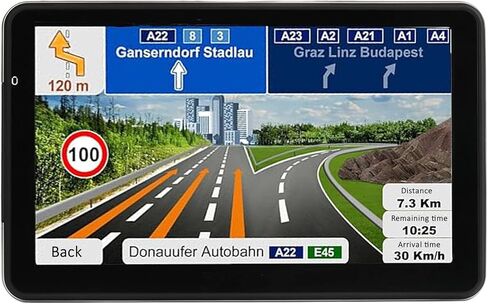 2024 Newest Car GPS Navigator 2.5D Touchscreen 7inch Car GPS, Truck GPS Commercial Drivers,Real Voice prompts Turn Direction， Speed Limit Warning Speed Camera Alert, Lane Guidance Assist, POI in Saudi Arabia