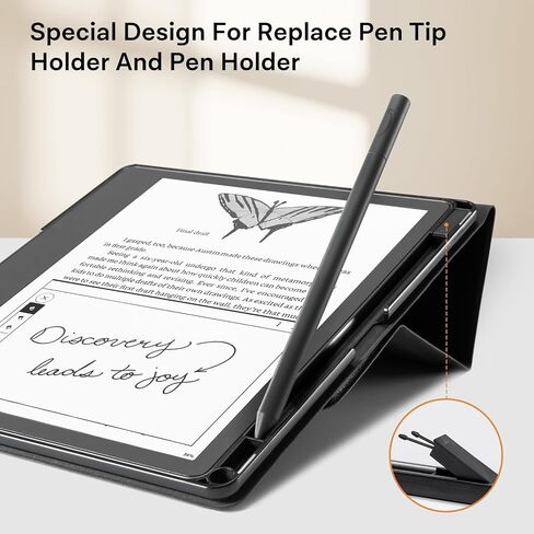 حافظة CoBak لجهاز Kindle Scribe - غطاء جلد PU جديد تمامًا مع ميزة التنبيه التلقائي للنوم لجهاز Kindle Scribe 10.2 بوصة 2022 تم إصداره مع حامل قلم in Saudi Arabia