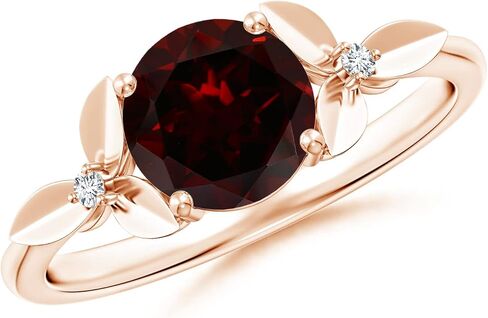 حلقة Angara Natural Garnet Solitaire للنساء في الذهب الصلب 14K | عيد ميلاد ، المشاركة ، الذكرى السنوية ، هدية مجوهرات الزفاف للنساء in Saudi Arabia