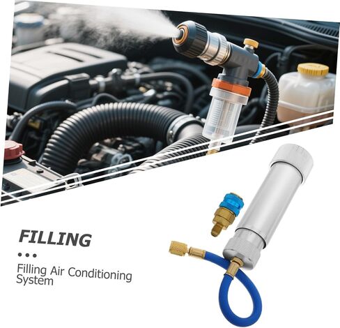 Car Air Conditioning Recharge Kit Manual Screw in Oil and Dye Injector Tool for Automotive Systems Compatible with Refrigerant Durable and Automotive Tool in Kuwait