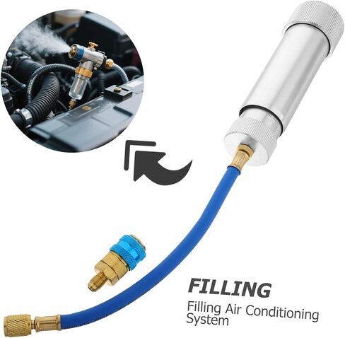 Car Air Conditioning Recharge Kit Manual Screw in Oil and Dye Injector Tool for Automotive Systems Compatible with Refrigerant Durable and Automotive Tool in Kuwait