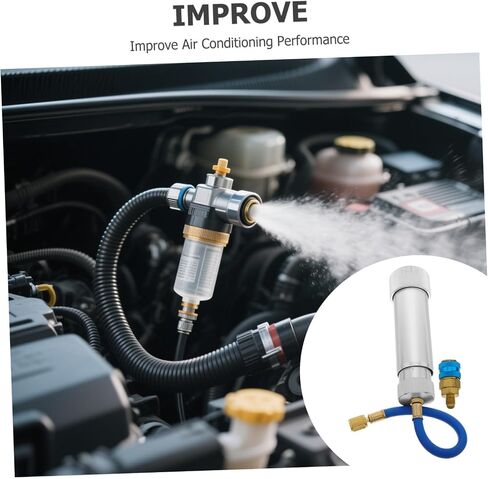 Car Air Conditioning Recharge Kit Manual Screw in Oil and Dye Injector Tool for Automotive Systems Compatible with Refrigerant Durable and Automotive Tool in Kuwait