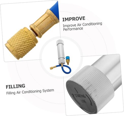 Car Air Conditioning Recharge Kit Manual Screw in Oil and Dye Injector Tool for Automotive Systems Compatible with Refrigerant Durable and Automotive Tool in Kuwait