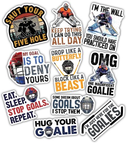 (10pcs) Field Hockey Stickers Funny Field Hockey Ball Hockey Decals Funny Gifts Multiple Different Design, Waterproof, UV- Resistant, Suitable for Tumbler, Laptop, Car, Truck in Kuwait