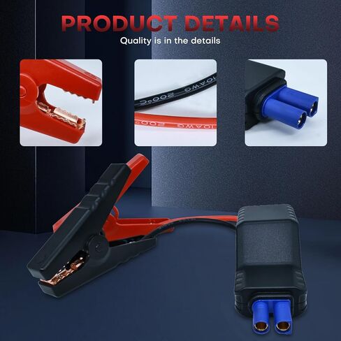 المشابك المبتدئة في القفز الذكي ، EC5 Heavy Duty Jump Starter Automotive Clamp Clamp Cables Clamps Clamps Alcaptor مع شاشة LCD ذكية لـ 12V Car Jump Starter 10AWG in Saudi Arabia