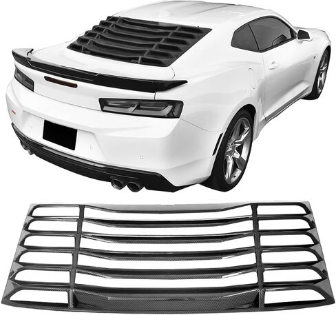 Ikon Motorsports Window Window Counver متوافق مع 2016-2024 Chevy Camaro Coupe 2-Door ، Ikon style ABS Gloss Black Back Windshield Sun Shown Cover Vent in Saudi Arabia