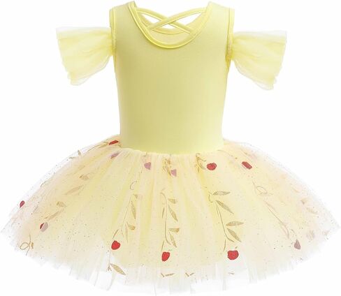 Princess Leotards for Girls Ballet Dance Tutu Skirted Toddlers Dance Cotton Tulle Skirts Dress in Saudi Arabia