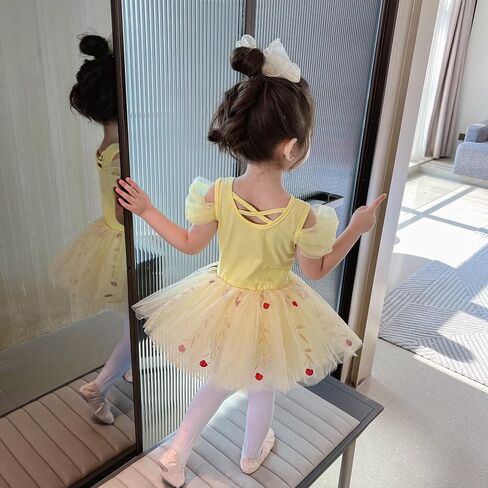 Princess Leotards for Girls Ballet Dance Tutu Skirted Toddlers Dance Cotton Tulle Skirts Dress in Saudi Arabia