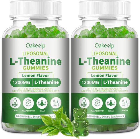 مكملات Liposomal L-Theanine 1200mg المكملات الغذائية ، غابا المغنيسيوم المعقدة ، 5-HTP ، Ashwagandha إلخ لدعم الهدوء والاسترخاء للبالغين والأطفال والمسنين ، تعزيز الشحوم 98 ٪ امتصاص 98 ٪ in Kuwait
