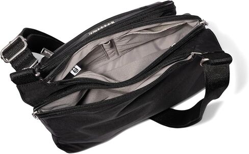 Baggallini Securtex مضاد للسرقة كروس كروسوديس للسفر 11 "W × 8.5" H ، RFID ، محفظة مدمجة ، قفل السوستة in Kuwait