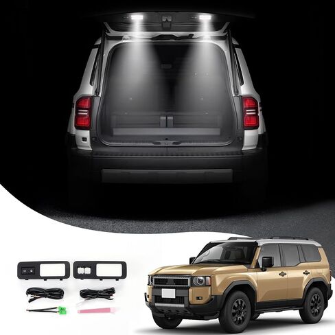 مصباح زخرفي الباب الخلفي لعام 2024-2025 Toyota Land Cruiser 250 1958 Prado Trunk LED LED إكسسوارات التعديل الداخلي للضوء الأصفر/الضوء الأبيض/الضوء الأحمر (ضوء التحذير) in Kuwait