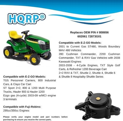 HQRP Fuel Pump compatible with E-Z-GO 808656 602061 72873G01 Replacement in Saudi Arabia