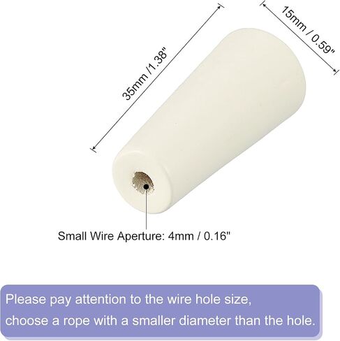 uxcell 4Pcs Cord Knobs, 35mm Window Blind Tassels Wooden Pull Cord Tassel Drops Pull End Pendant for Window Blinds Shade Curtain, White in Saudi Arabia