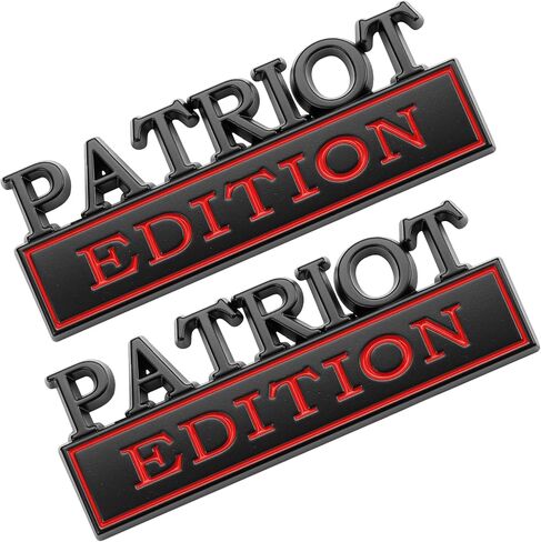 2Pack Patriot Edition Edition Car مع 4 مواد لاصقة ، شارة ثلاثية الأبعاد للشاحنات ، استبدال الملصقات المعدنية متوافقة مع مركبة عالمية ، هدايا مخضرمة للرجال (Silver & Black) in Kuwait
