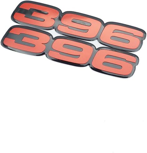 Pair Set 396 Letter Highly Polished Real Aluminum Car Truck Engine Swap Badge Emblem Nameplate (Black Red) in Saudi Arabia