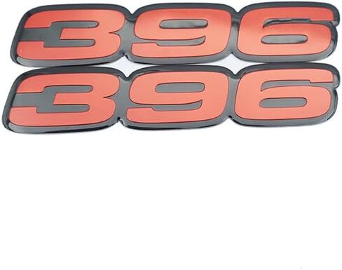 Pair Set 396 Letter Highly Polished Real Aluminum Car Truck Engine Swap Badge Emblem Nameplate (Black Red) in Saudi Arabia