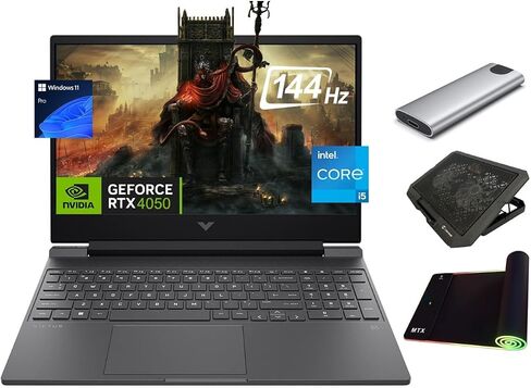 كمبيوتر محمول HP Victus للألعاب، شاشة 15.6 بوصة 144 هرتز FHD، معالج Intel i5-13420H ثماني النواة، وحدة معالجة الرسومات NVIDIA RTX 4050 سعة 6 جيجابايت، ذاكرة الوصول العشوائي 16 جيجابايت، 512 جيجابايت SSD، لوحة مفاتيح بإضاءة خلفية، WiFi 6، كاميرا ويب، لوحة  in Saudi Arabia