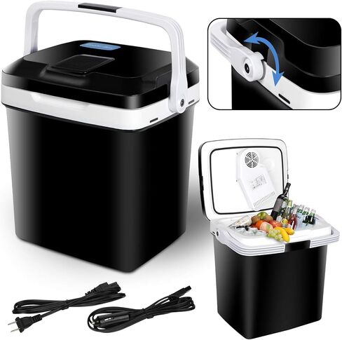 SUPER DEAL Pro 28QT(26L) Portable Electric Cooler and Warmer, Mini 12V DC Car Refrigerator Plug In Cooler Car Refrige for Camping, Fishing, Work Beach Picnic in Kuwait