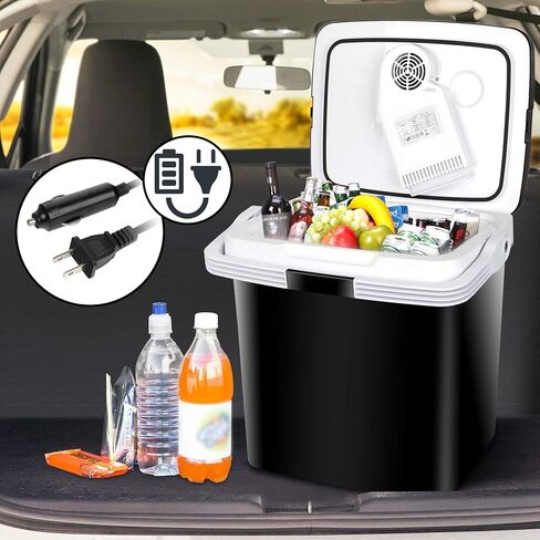 SUPER DEAL Pro 28QT(26L) Portable Electric Cooler and Warmer, Mini 12V DC Car Refrigerator Plug In Cooler Car Refrige for Camping, Fishing, Work Beach Picnic in Kuwait