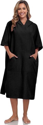 VintageClothing Surf Poncho Changing Robe with Hood, Men Women Thick Quick Dry Microfiber Wetsuit Changing Towel in Kuwait