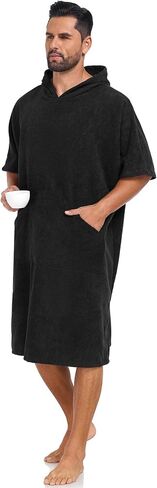VintageClothing Surf Poncho Changing Robe with Hood, Men Women Thick Quick Dry Microfiber Wetsuit Changing Towel in Kuwait