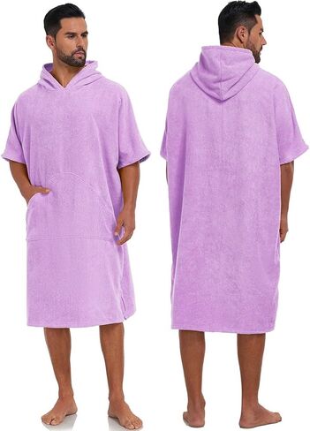 VINTAGECLOTHING SURF PONCHO ROBE مع غطاء محرك السيارة ، والرجال نساء سميكة سميكة الجافة الجافة بذلة الألياف in Kuwait